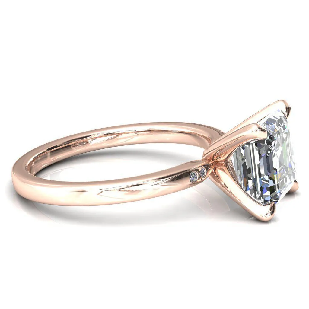 Maise Asscher Moissanite 4 Prong Diamond Accent Engagement Ring