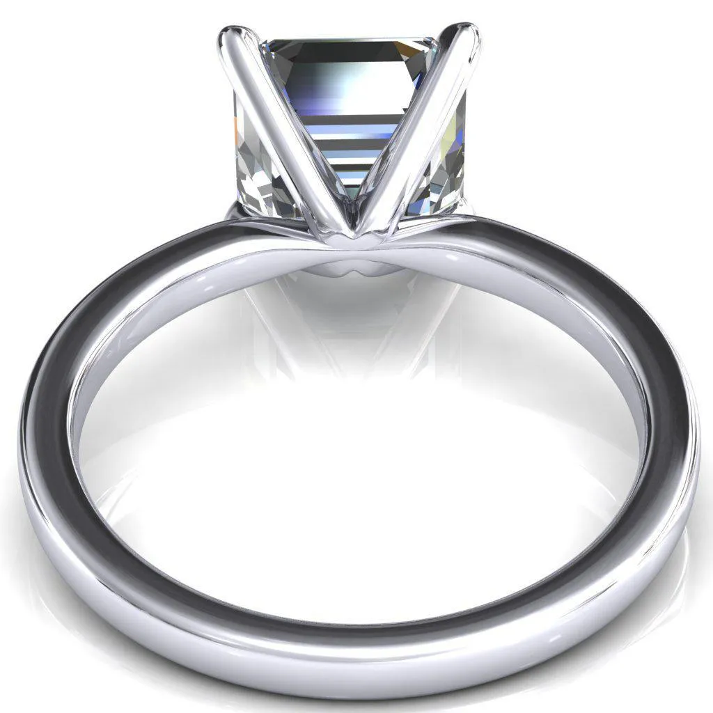 Maise Asscher Moissanite 4 Prong Diamond Accent Engagement Ring