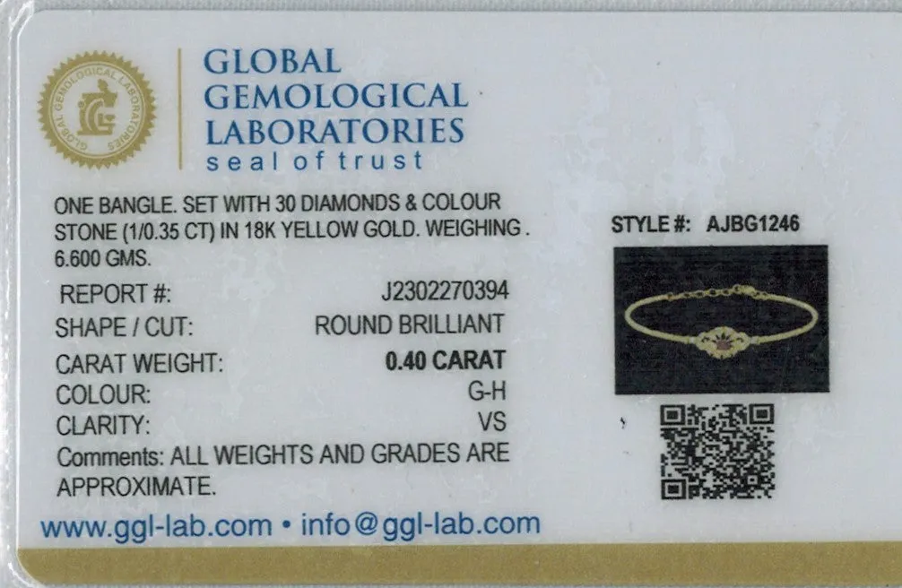 Majestic Leaf Adorned Diamond   18k Gold Bangle Bracelet