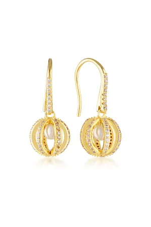 MAJESTY FRESHWATER PEARL EARRINGS GOLD