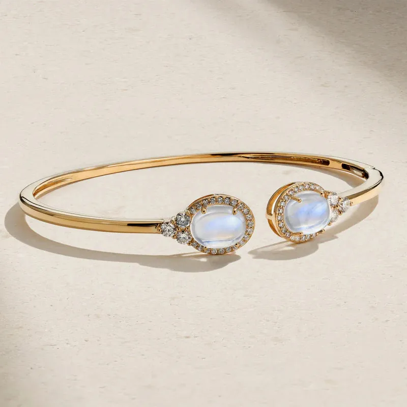 Mark Henry 18k Yellow Gold Moonstone, Alexandrite, and Diamond Cuff Bracelet