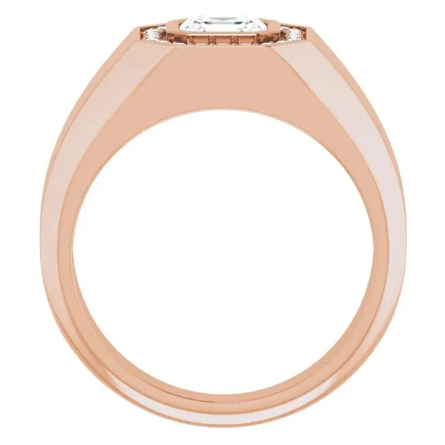 Matthew Asscher Moissanite Bezel Diamond Channel Halo Ring