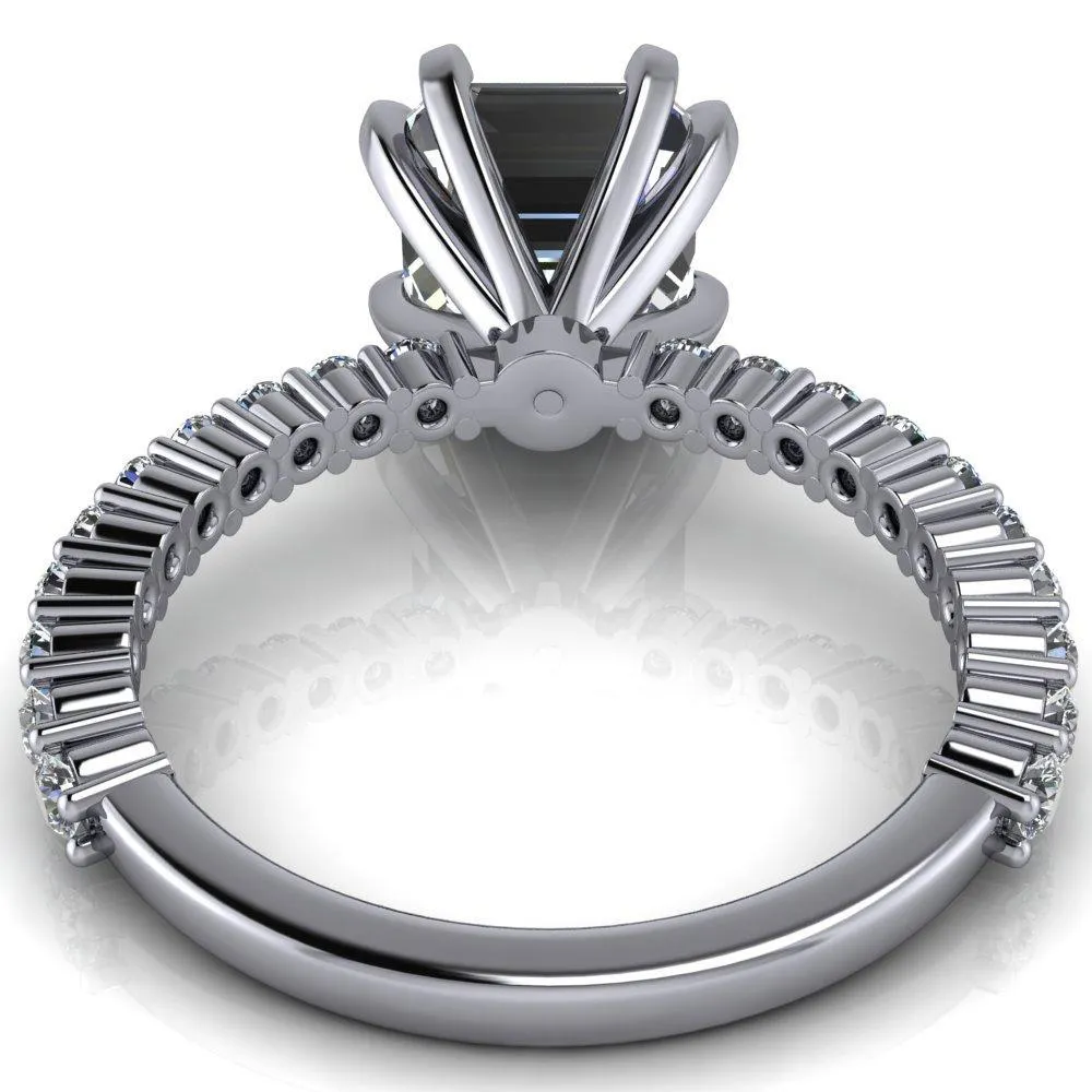 Melina Asscher Moissanite 8 Prong Shared Prong Shank Engagement Ring