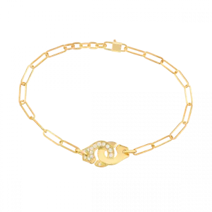 Menottes R10 Bracelet in Yellow Gold with Diamonds