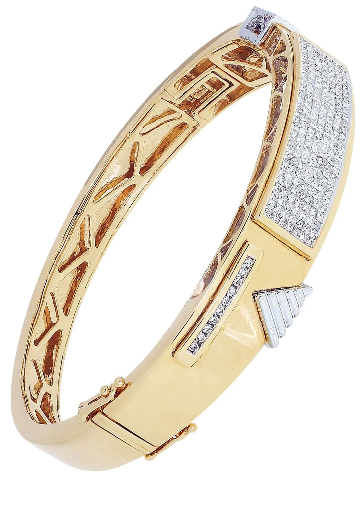 Mens Diamond Bangle Yellow Gold| 2.81 Carats| 47.66 Grams