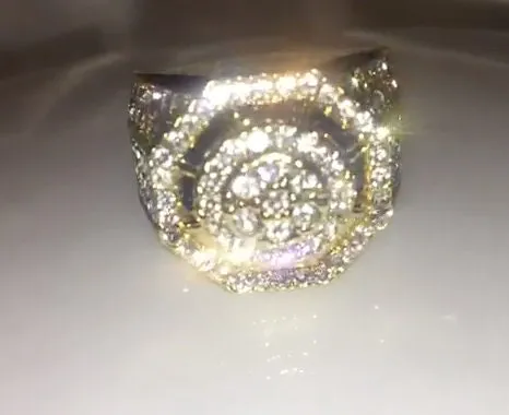 Mens Gold Ring | Big Gold Ring | Diamond Ring for Men | Mens Ring | Mens Iced Ring | Iced Out Ring | Mens Engagement Ring | Big Diamond Ring