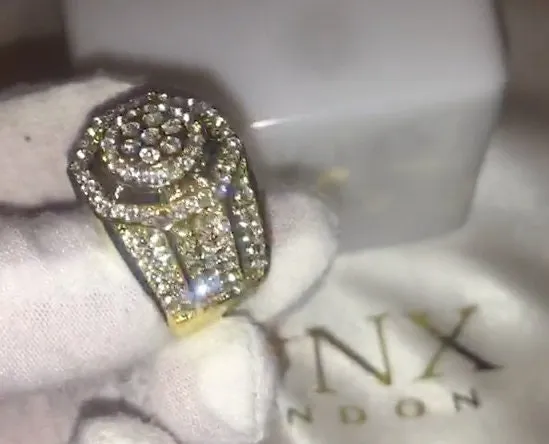 Mens Gold Ring | Big Gold Ring | Diamond Ring for Men | Mens Ring | Mens Iced Ring | Iced Out Ring | Mens Engagement Ring | Big Diamond Ring