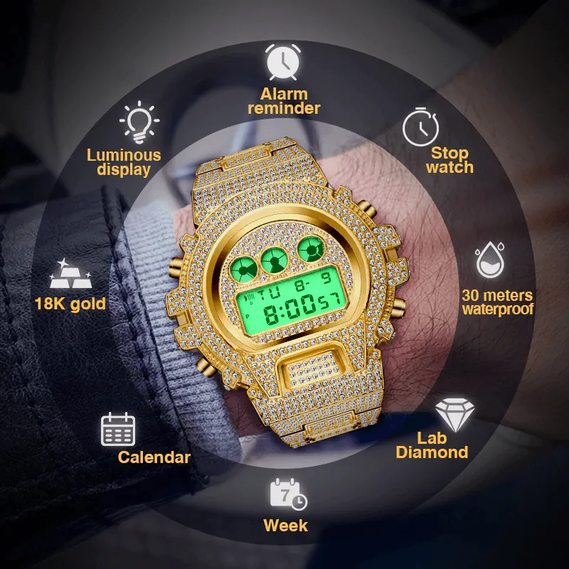 Men's Watches Luxury LED Digital Quartz Gold Watch Men G Style Shock Proof AAA Male Wrist Watches For Men and Boys