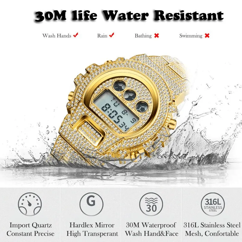Men's Watches Luxury LED Digital Quartz Gold Watch Men G Style Shock Proof AAA Male Wrist Watches For Men and Boys