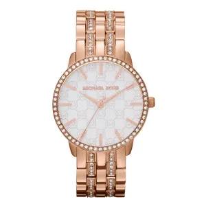 Michael Kors Lady Nini Logo Rose Gold Stainless Steel Rose Gold Dial Quartz Watch for Ladies - MK-3183
