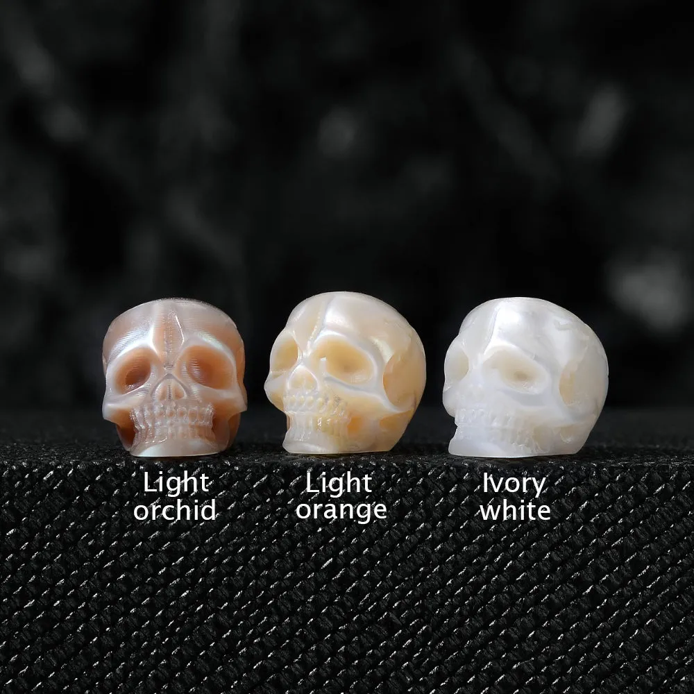 Mickey Ears CZ Pearl Skull Stud Earrings