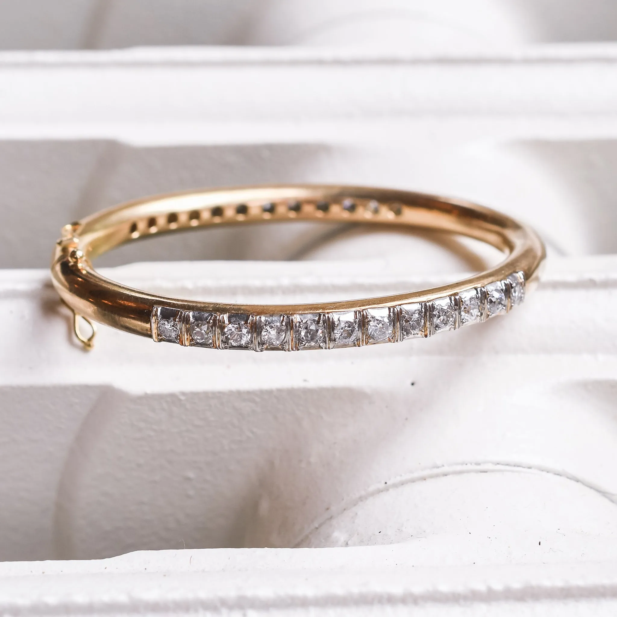 Mid-Century French Diamond Bangle