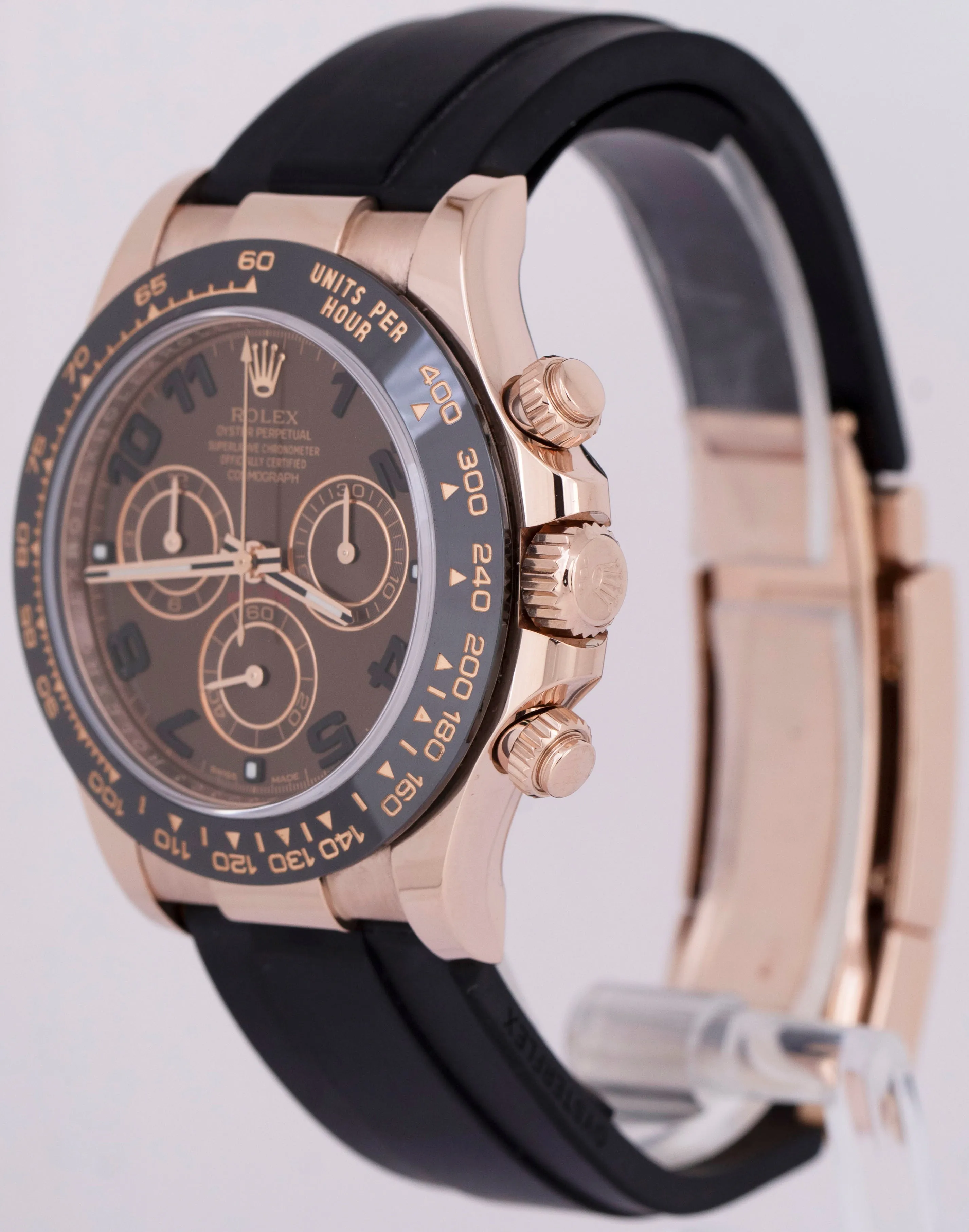 MINT PAPERS Rolex Daytona CHOCOLATE Arabic Rose Gold 116515 40mm Oysterflex BOX