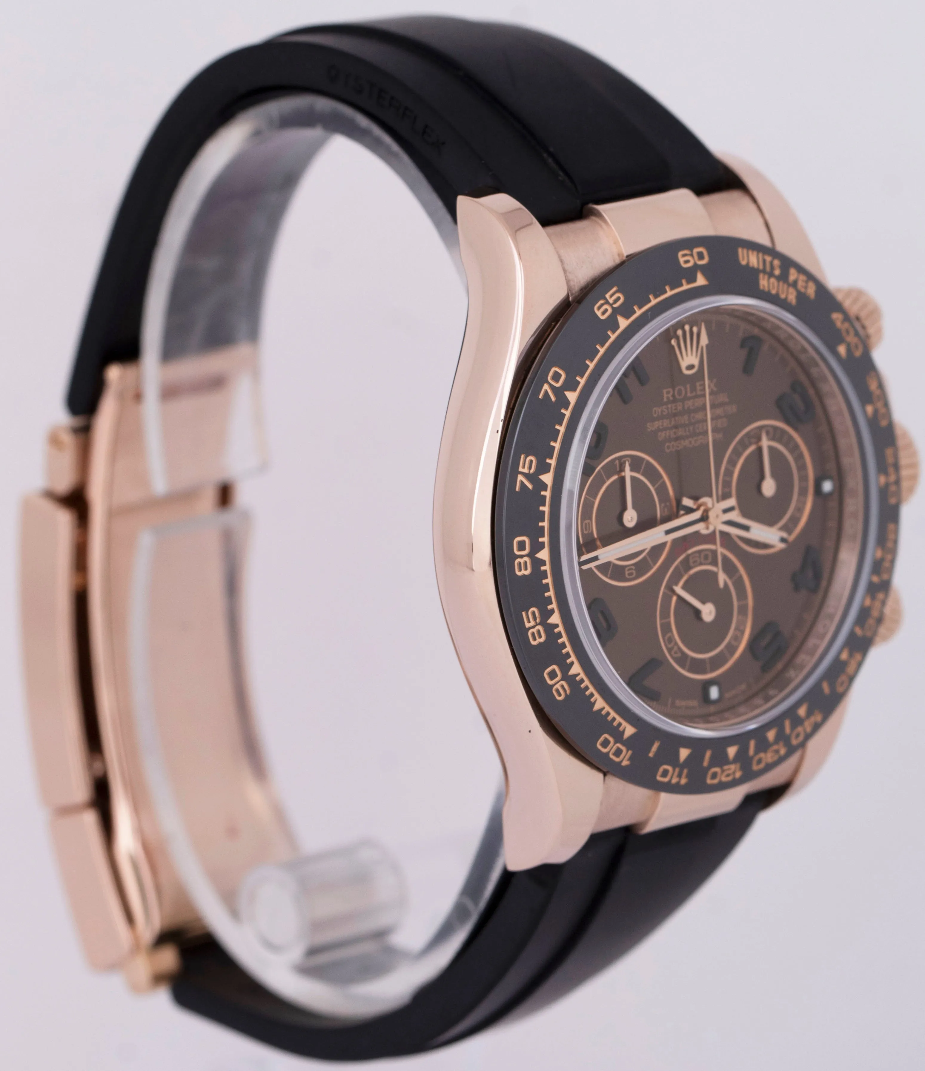 MINT PAPERS Rolex Daytona CHOCOLATE Arabic Rose Gold 116515 40mm Oysterflex BOX