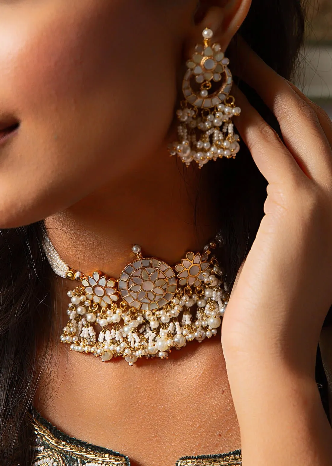 Mitali mother of pearl choker set