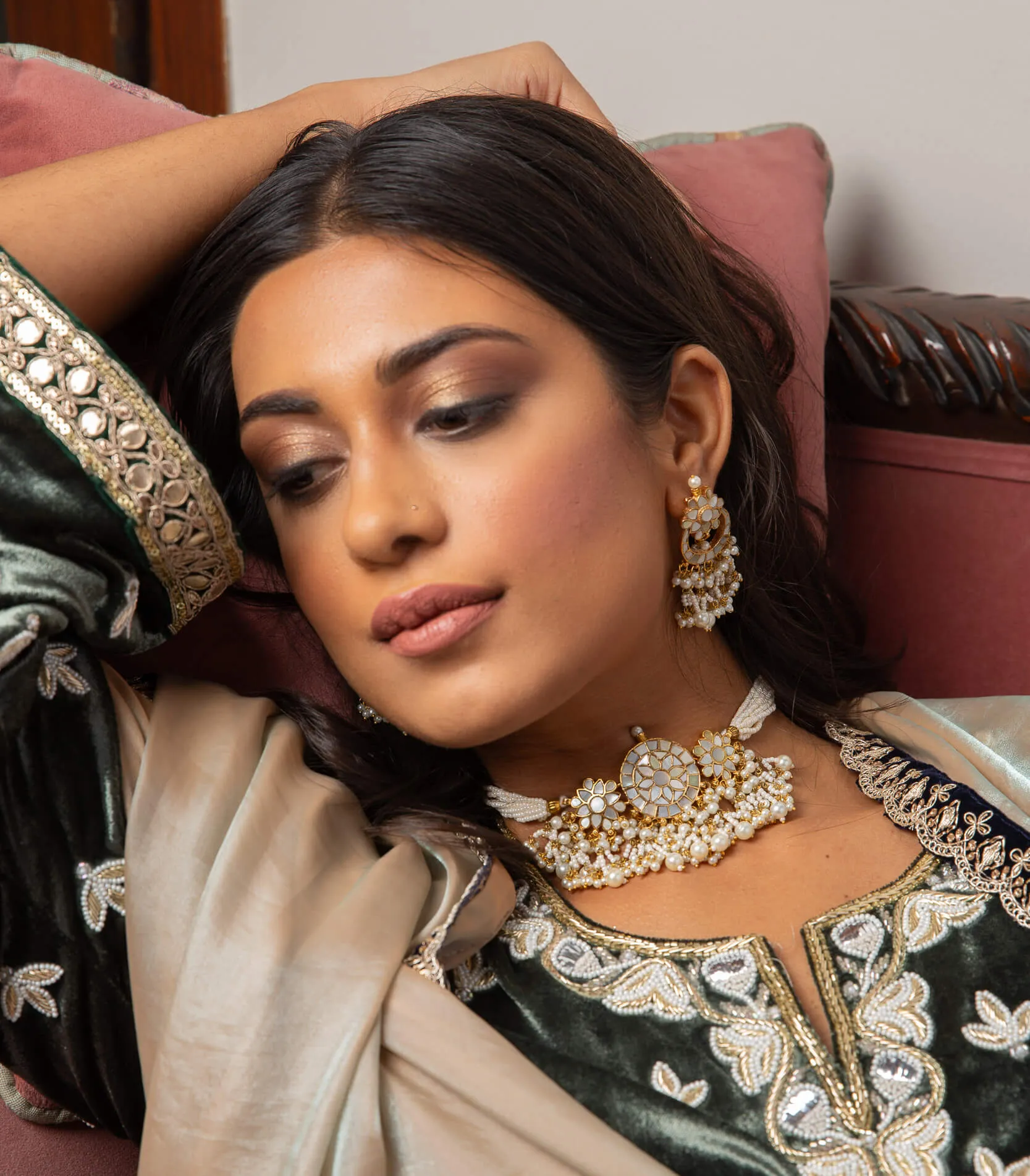 Mitali mother of pearl choker set