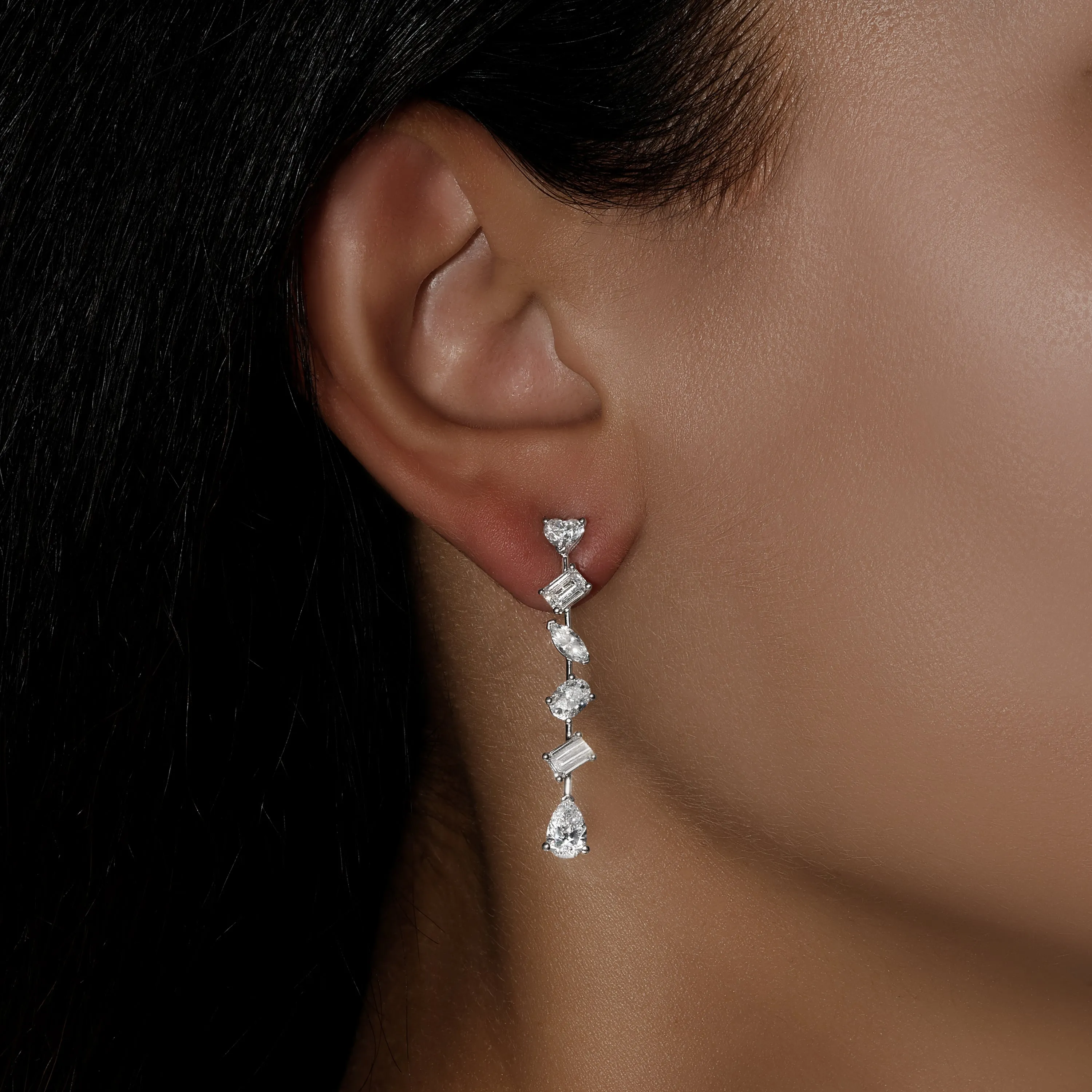 Mixed Fancy Cut Diamond Earrings