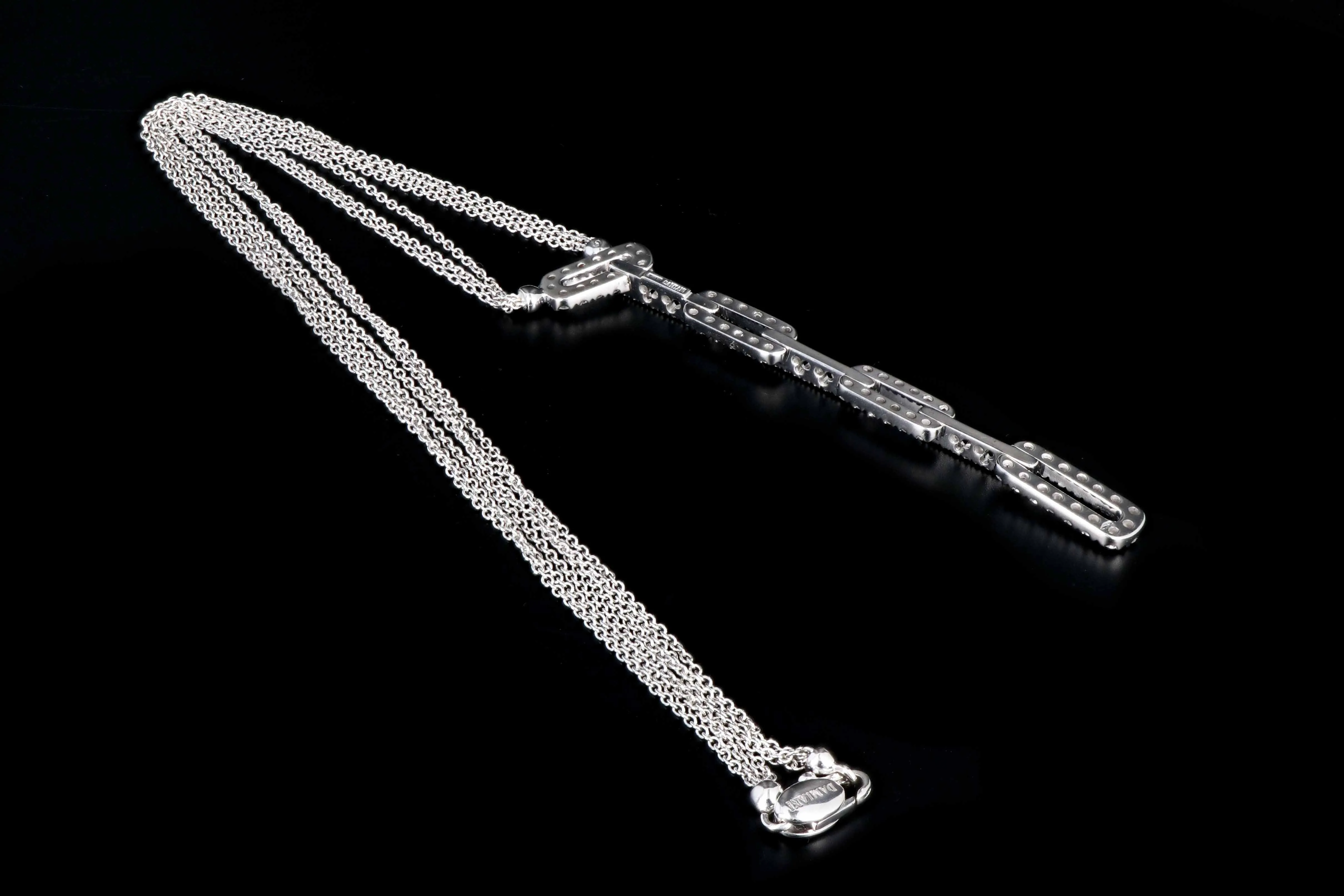 Modern Damiani 18K White Gold 1.25CTW Diamond Necklace
