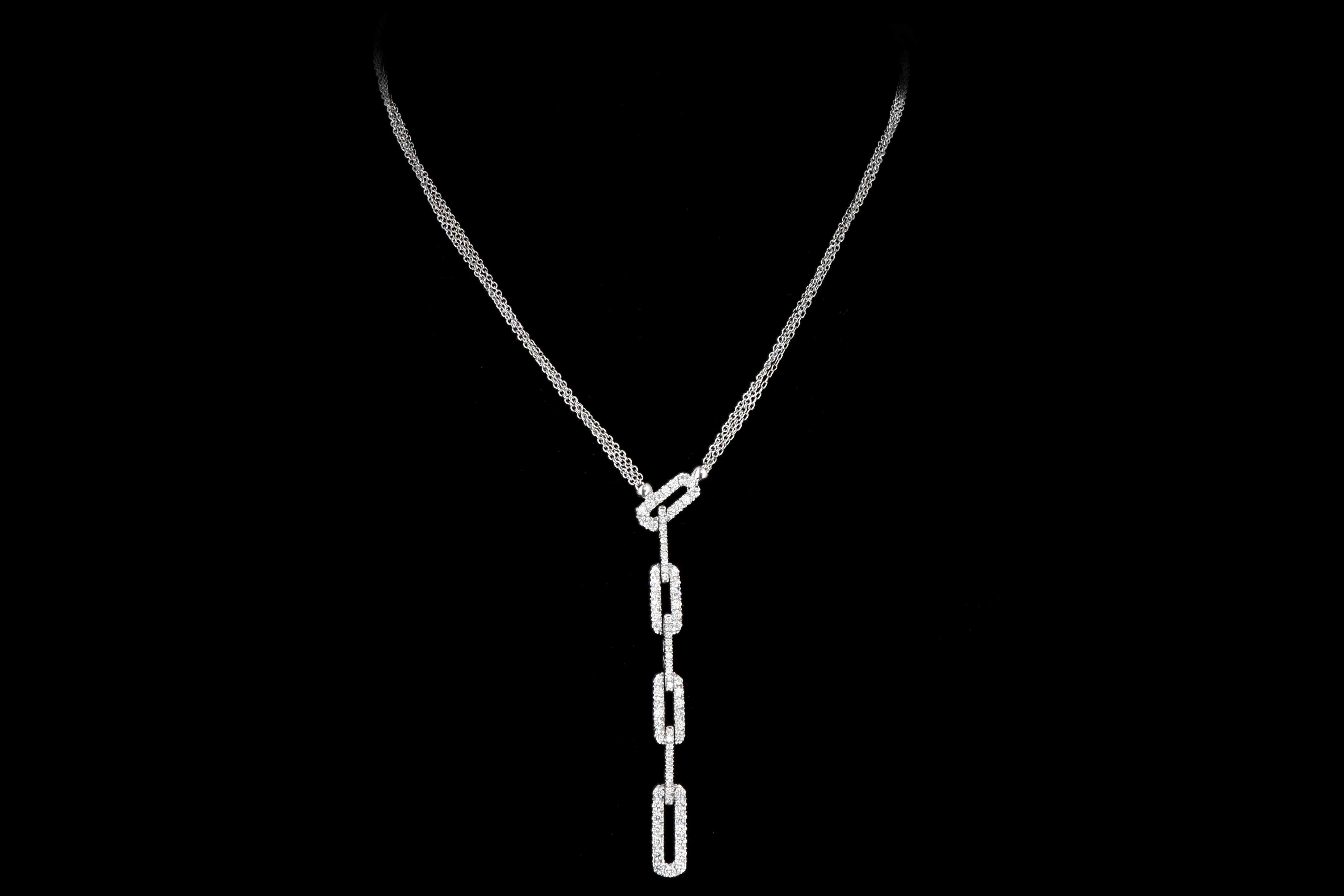 Modern Damiani 18K White Gold 1.25CTW Diamond Necklace