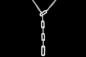 Modern Damiani 18K White Gold 1.25CTW Diamond Necklace