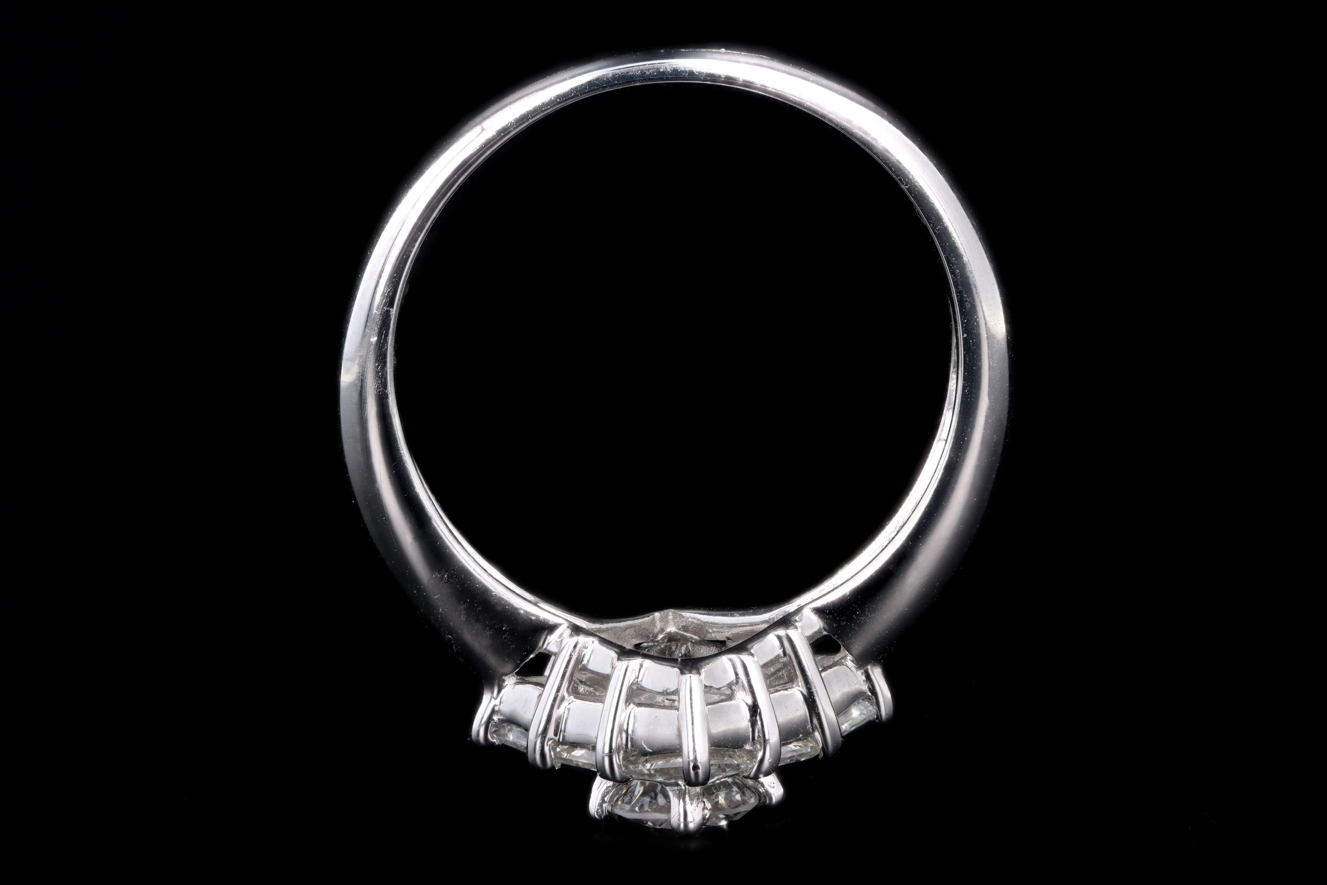 Modern Platinum .31 Carat Round Brilliant & Asscher Cut Diamond Ring