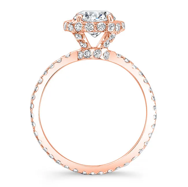 Modern Style Halo Diamond Engagement Ring