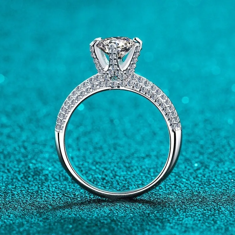 Moissanite Engagement Rings-Classic Solitaire Rings-RM011