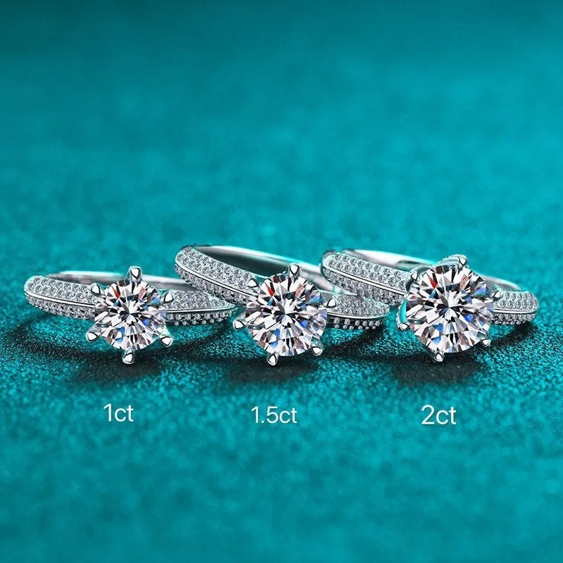 Moissanite Engagement Rings-Classic Solitaire Rings-RM011