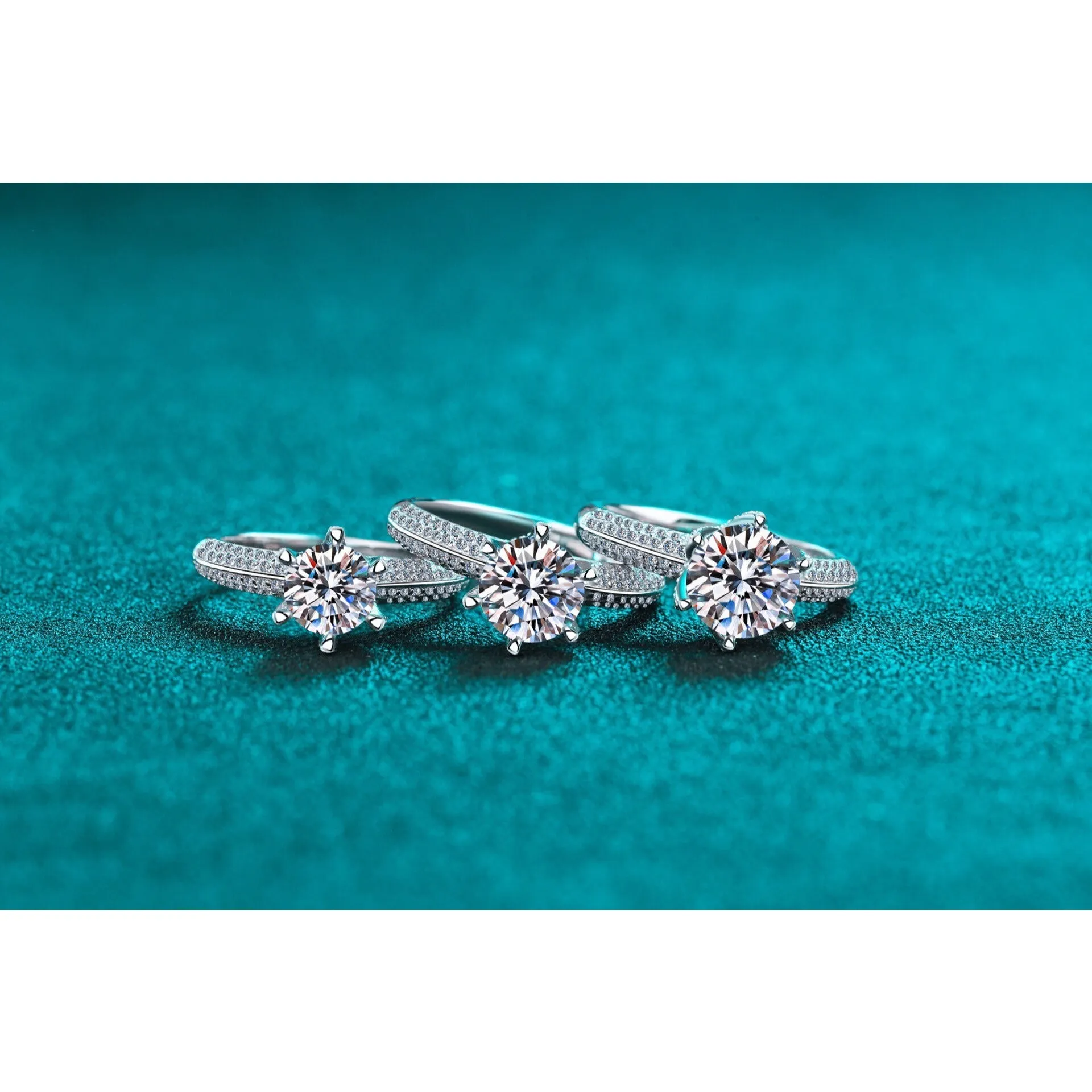 Moissanite Engagement Rings-Classic Solitaire Rings-RM011
