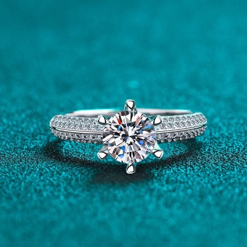 Moissanite Engagement Rings-Classic Solitaire Rings-RM011