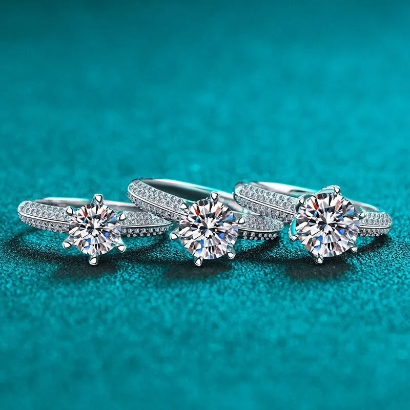 Moissanite Engagement Rings-Classic Solitaire Rings-RM011