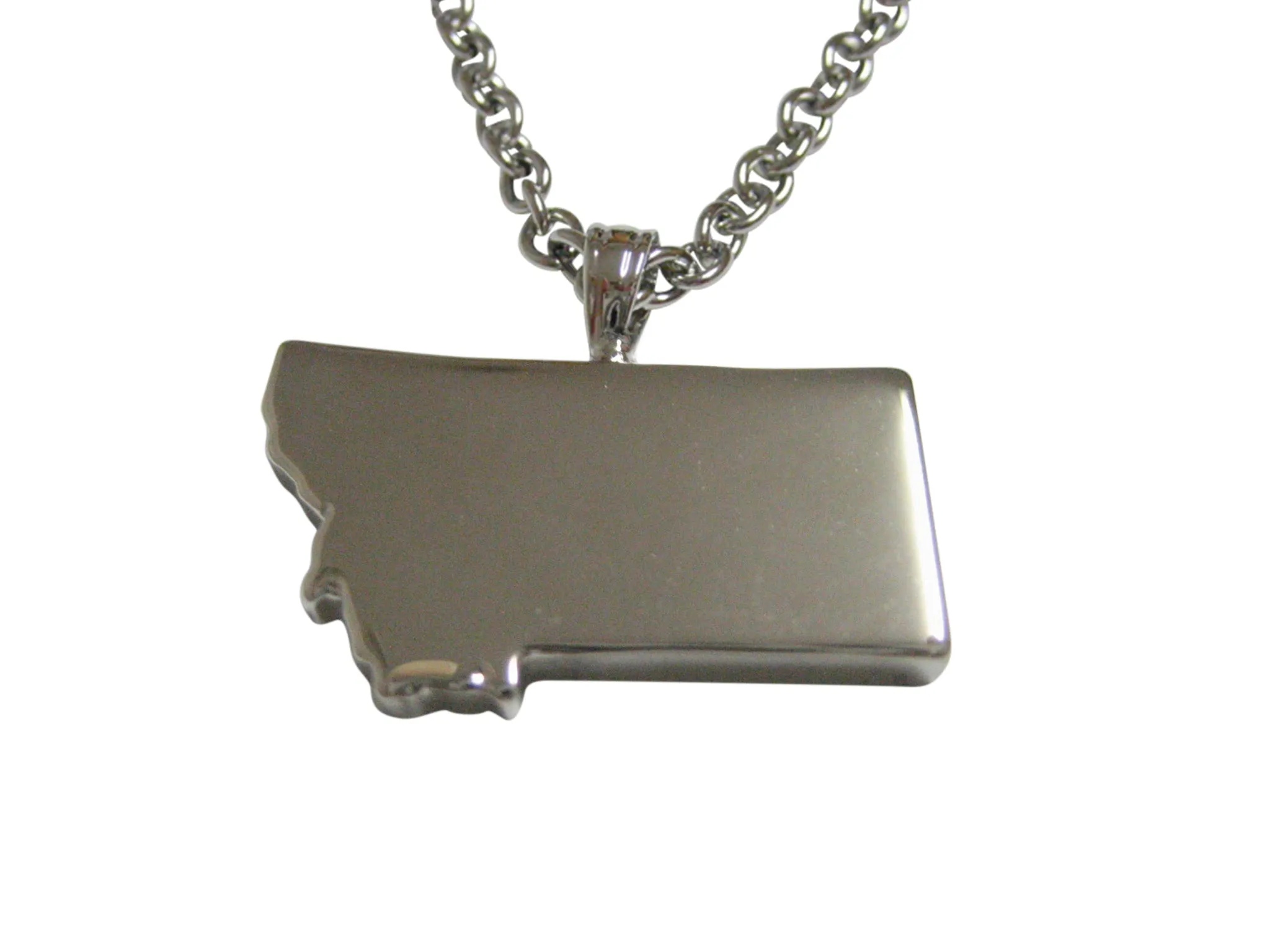 Montana State Map Shape Pendant Necklace