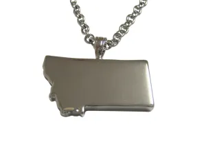 Montana State Map Shape Pendant Necklace