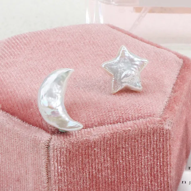 Moon & Star Baroque Pearl Earrings