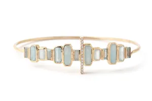 Multistone Aqua Cityscape Cuff Bracelet