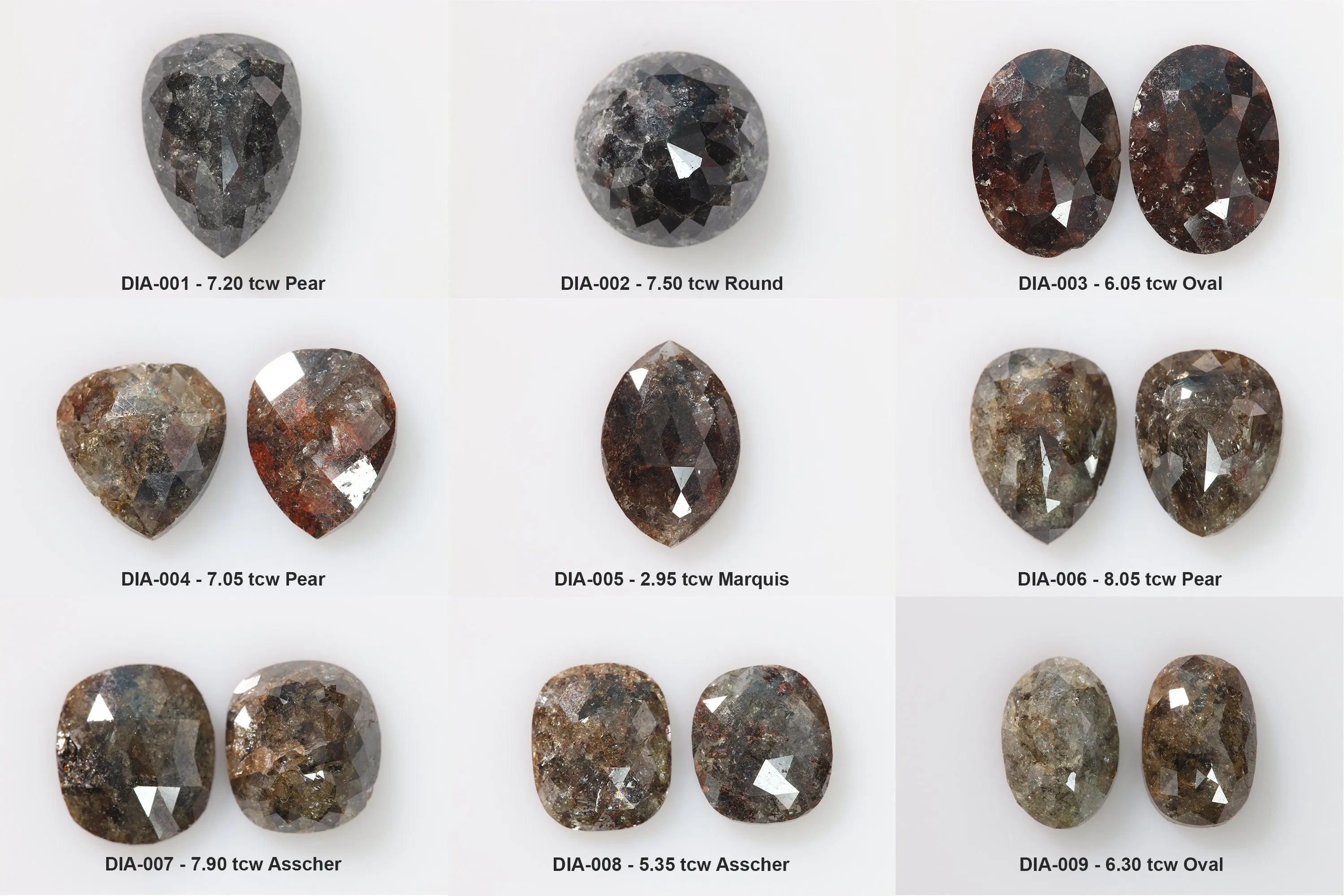 Natural Diamonds, Choose  (DIA-001 to 009)
