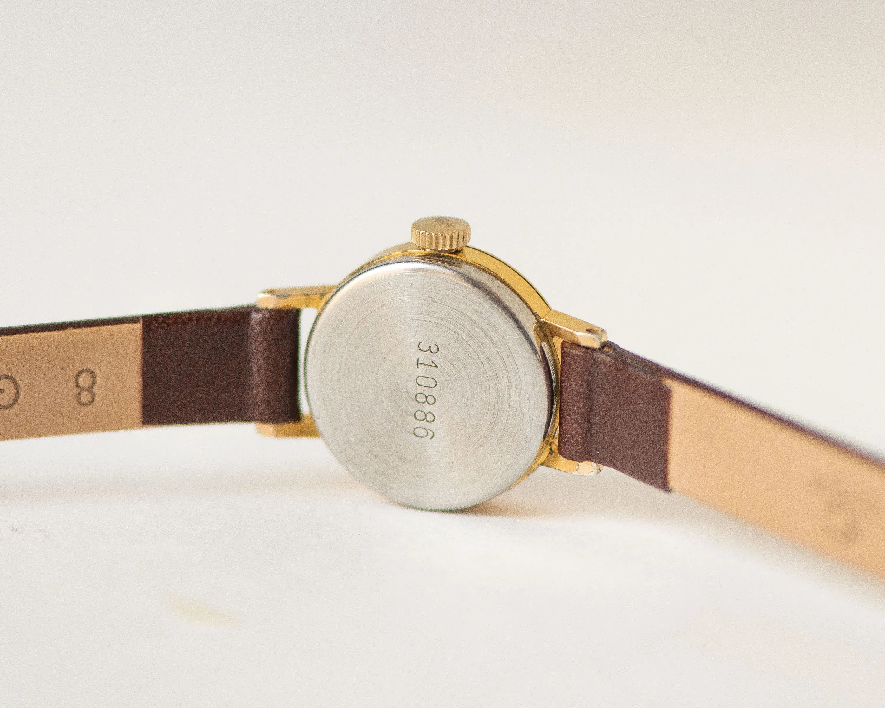 Navy blue women's watch small gold plated Seagull, lady watch petite vintage, women's watch dainty jewelry gift, new premium leather strap