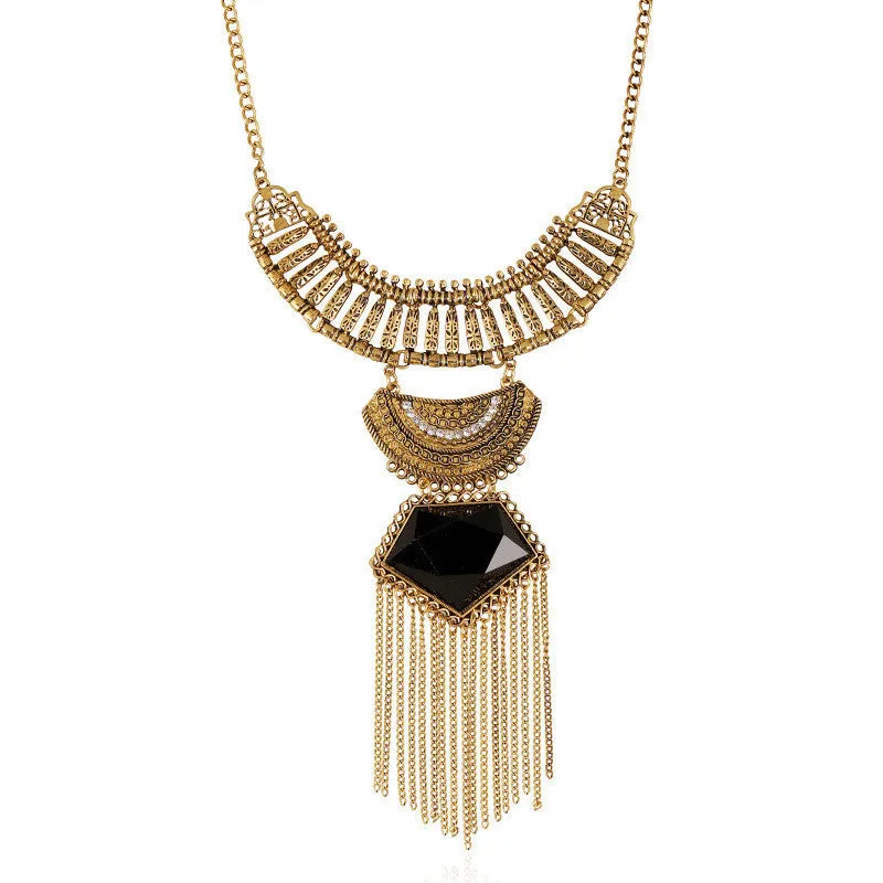 Necklaces Colar Big Necklace Pendants Long Vintage Jewelry Woman Maxi Boho Tassel Bohemian Ethnic Choker Statement Necklace