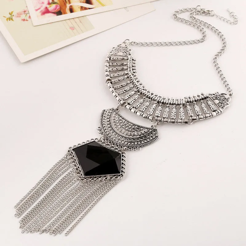 Necklaces Colar Big Necklace Pendants Long Vintage Jewelry Woman Maxi Boho Tassel Bohemian Ethnic Choker Statement Necklace