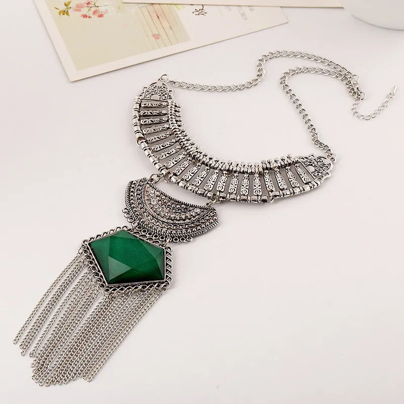 Necklaces Colar Big Necklace Pendants Long Vintage Jewelry Woman Maxi Boho Tassel Bohemian Ethnic Choker Statement Necklace