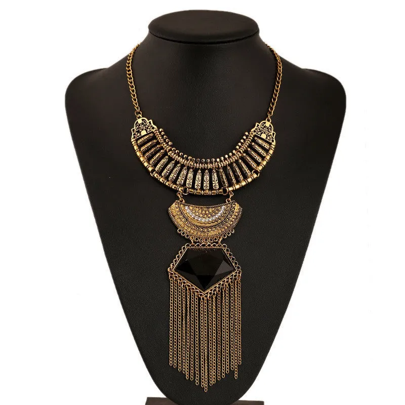 Necklaces Colar Big Necklace Pendants Long Vintage Jewelry Woman Maxi Boho Tassel Bohemian Ethnic Choker Statement Necklace