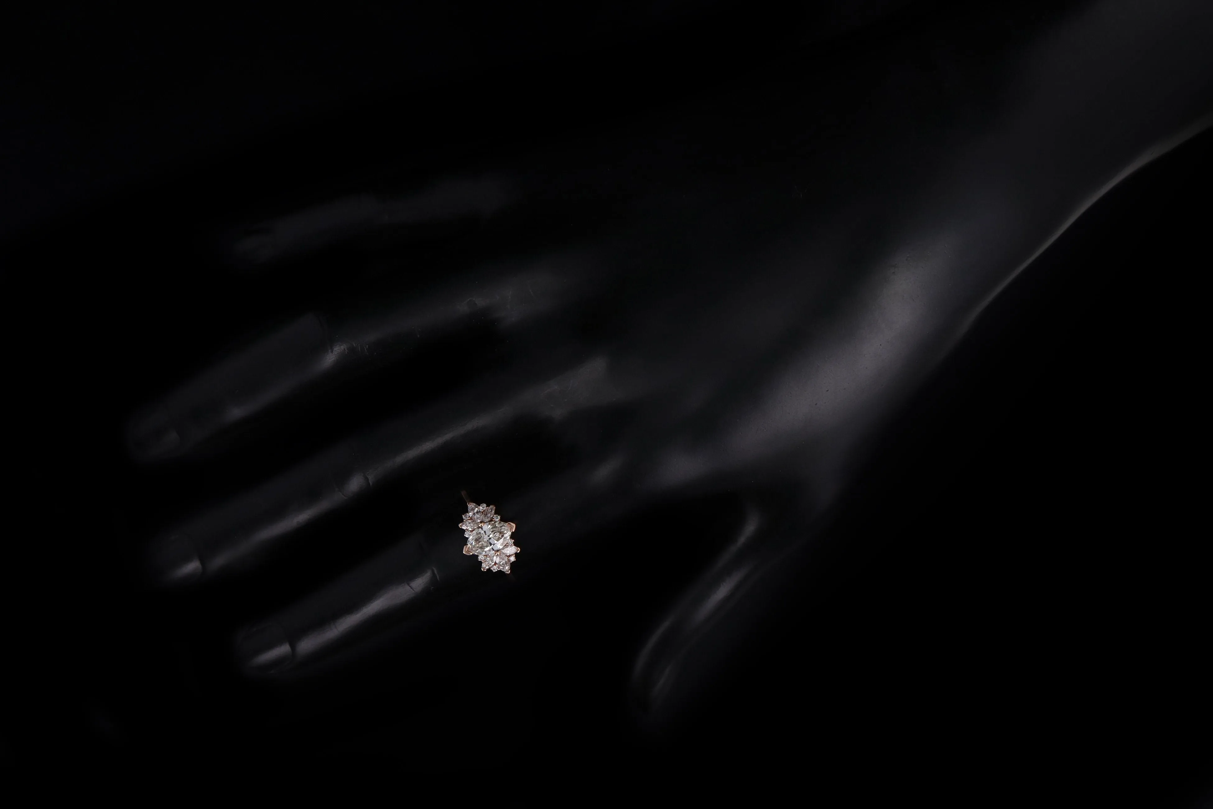 New 14K Rose Gold .84 Carat Marquise Diamond Engagement Ring