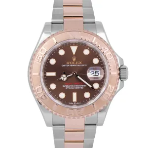 NEW 2024 PAPERS Rolex Yacht-Master CHOCOLATE 40mm 18K Gold Steel 126621 BOX