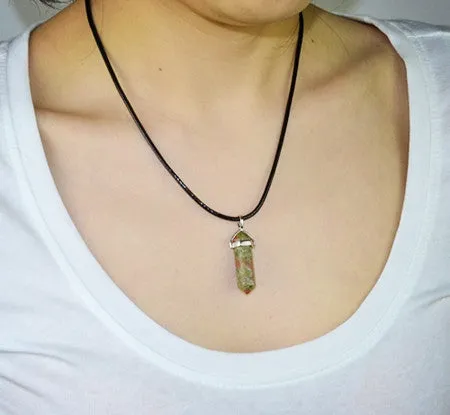 New Fashion jewelry natural quartz stone turquoise agate amethyst pendant necklace Valentine's Day Gifts for women girl