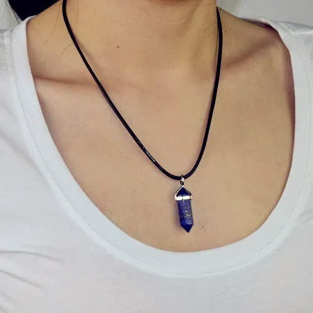 New Fashion jewelry natural quartz stone turquoise agate amethyst pendant necklace Valentine's Day Gifts for women girl