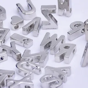 Nickel Alloy Letter Pendant Charm Capital letter Metal letter Finding Letter Initial Pendants for Personalize Necklaces " R " 10*6.5*3.5mm 10pcs