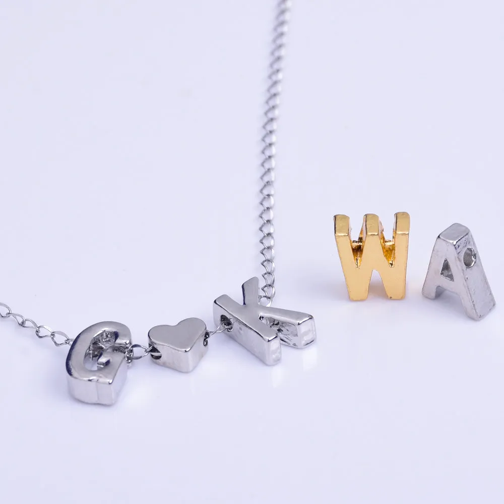 Nickel Alloy Letter Pendant Charm Capital letter Metal letter Finding Letter Initial Pendants for Personalize Necklaces " T " 10*6.5*3.5mm 10pcs