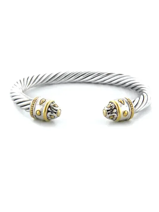 Nouveau Collection - Large Two-Tone Wire Cuff Bracelet