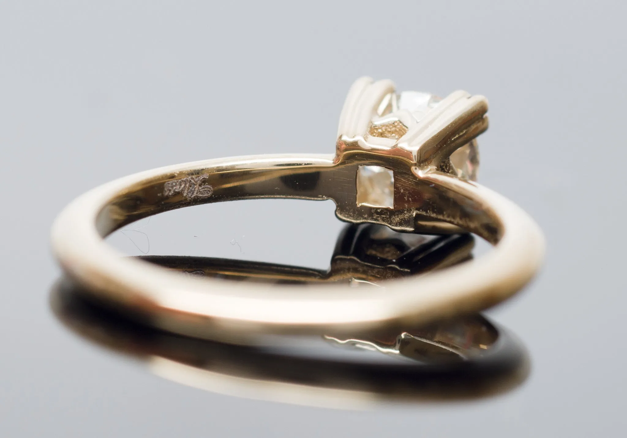 OLD MINE CUT SOLITAIRE ENGAGEMENT RING