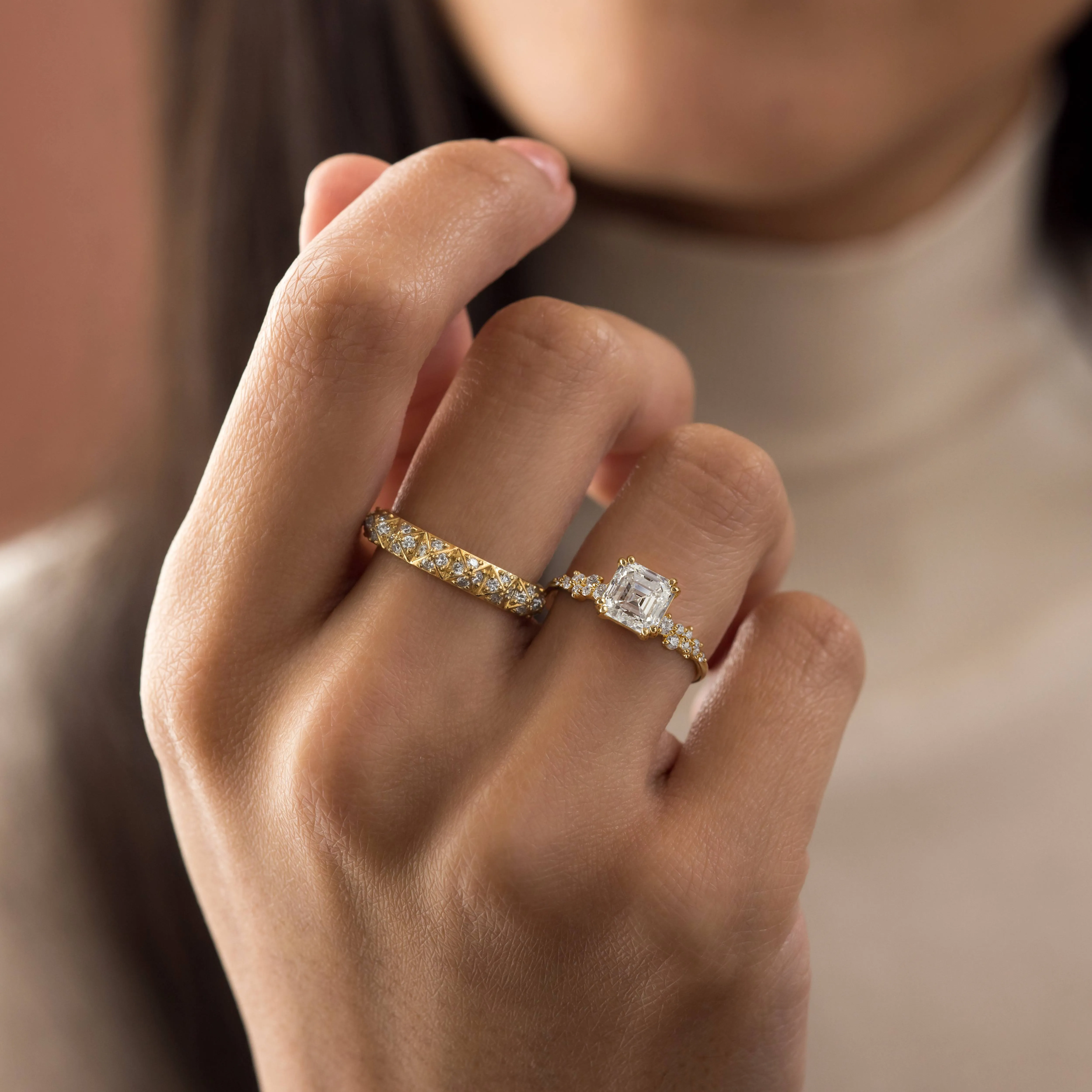 On The Horizon Ring, Asscher Cut
